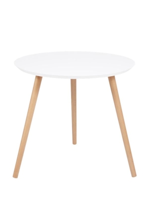 Стол журнальный "Омега 2" белый, натуральный, без шпона