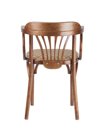 Деревянный стул Венский средний тон с мягким сиденьем из ткани 2 caramel с дугами назад