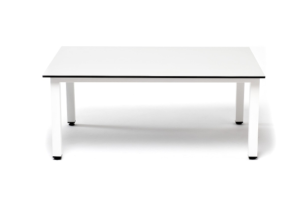 "Канны" журнальный столик из HPL 90х60, H40, каркас белый, столешницы "молочный"