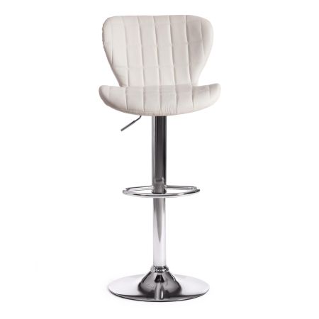Стул барный AVIONIC (mod. KY712A) металл, экокожа, 45*53*86-107 см, белый и хром