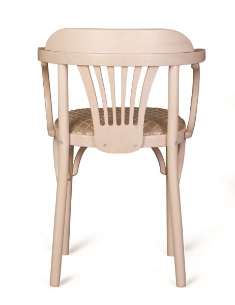 Деревянный стул Венский, беленый дуб, с мягким сиденьем из ткани
