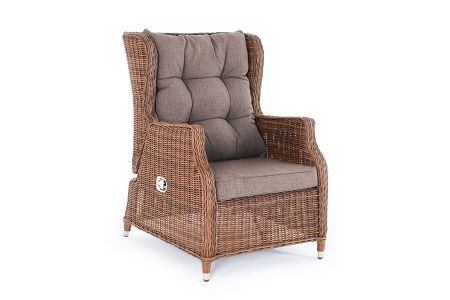 Раскладное плетеное кресло "Форио", цвет коричневый
