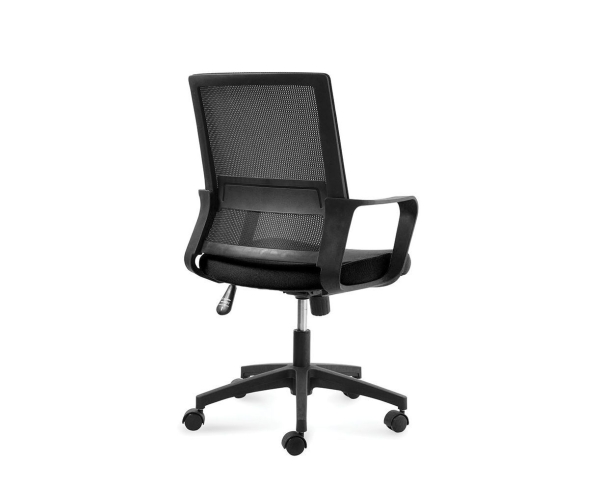 Кресло офисное Бит LB черный пластик черная сетка черная ткань