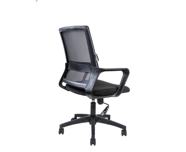 Кресло офисное Бит LB черный пластик черная сетка черная ткань