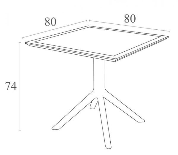 Стол пластиковый Sky Table 80 серый
