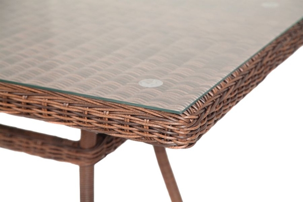 Обеденный стол "Латте" из искусственного ротанга 140х80см, цвет коричневый
