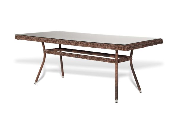 Плетеный стол из искуственного ротанга Латте коричневый 200х90