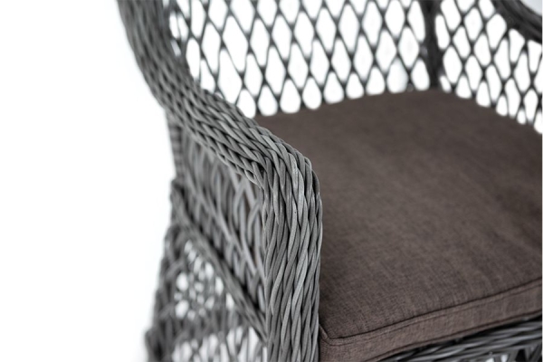 Плетеное кресло "Латте" из искусственного ротанга, цвет графит