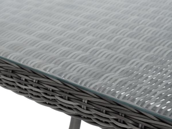 Плетеный стол "Латте" из искусственного ротанга 200х90см, цвет графит
