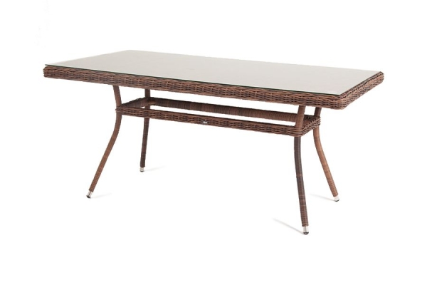 Обеденный стол "Латте" из искусственного ротанга 140х80см, цвет коричневый